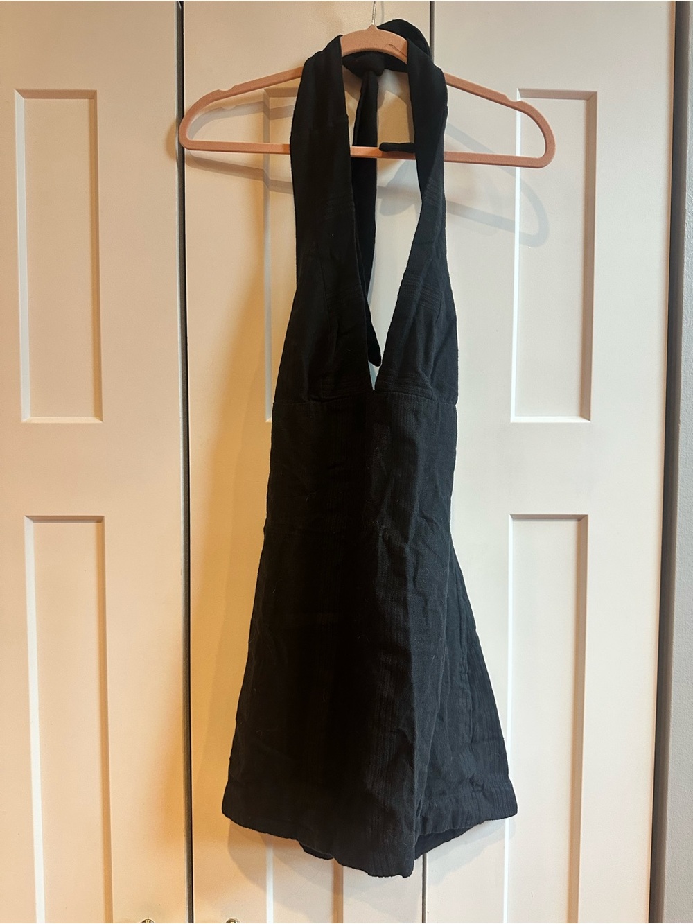 Free People Black Halter Mini Dress - Women's Stylish Halter Neck